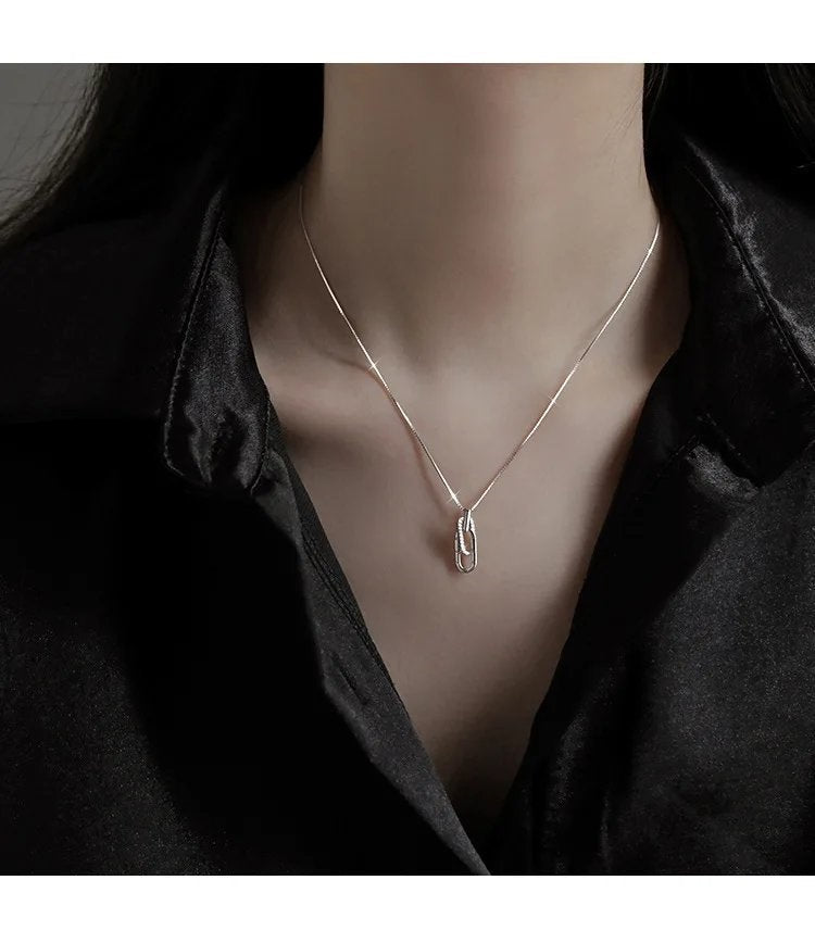 Jewelance™ InterlockingNecklace 1+1 GRATIS: Forever Link Sammenkoblet Vedhæng Mode Halskæde
