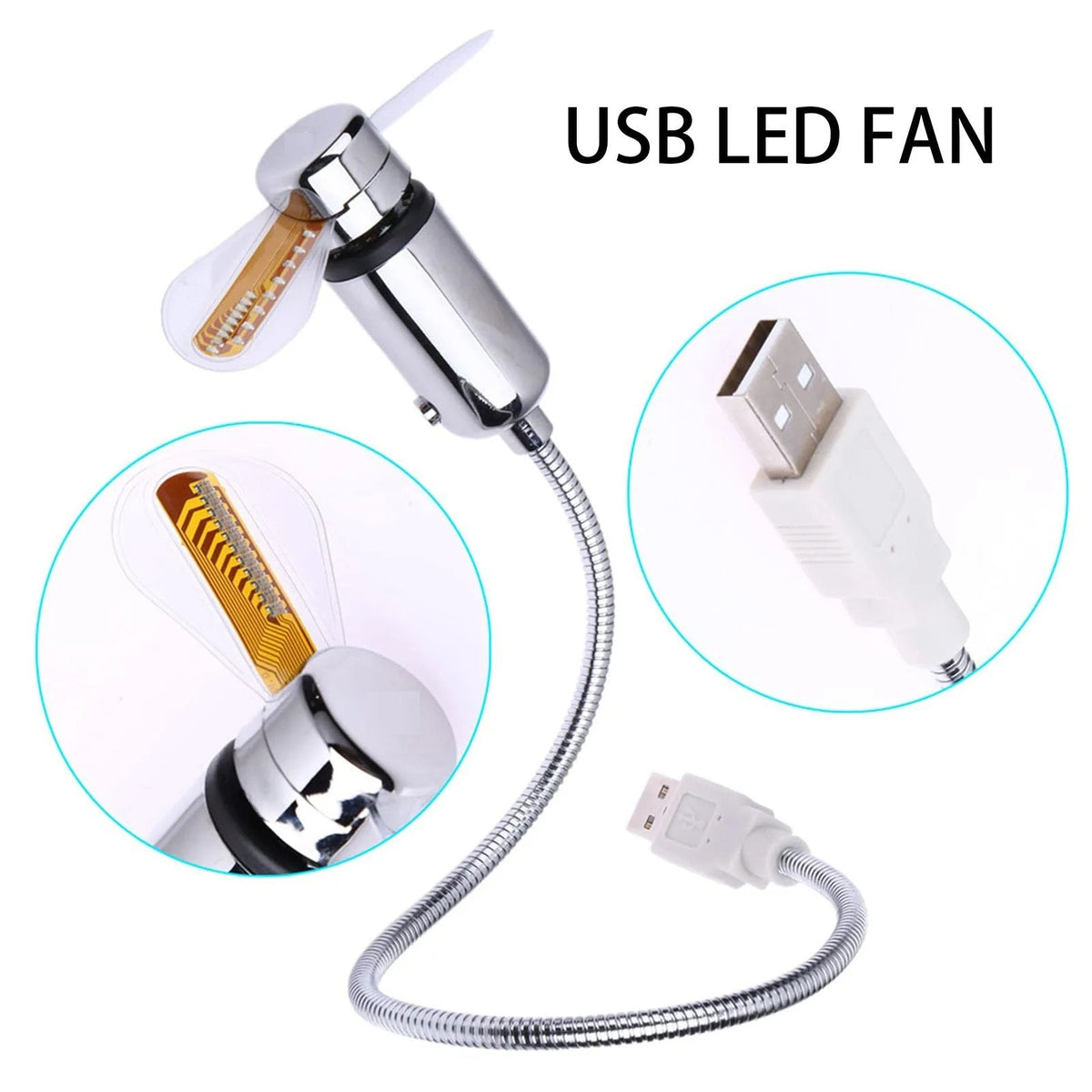 Ledsen™ USBFan - 2-I-1 USB Blæser Med LED Ur Belysning
