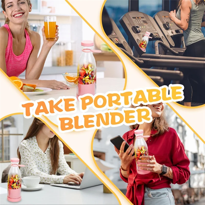 Globetrek° PortableBlender: Genopladelig Mini Elektrisk Smoothie Og Juice Maskine Bærbar Blender