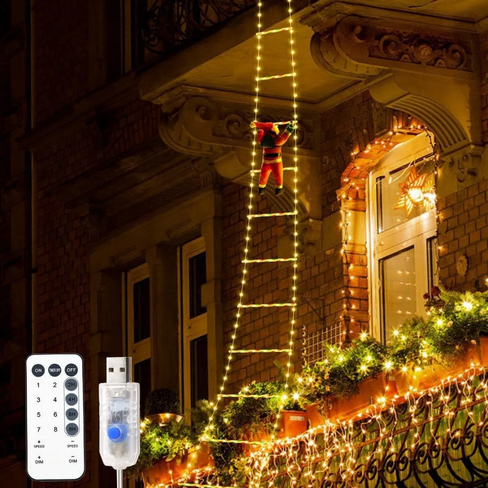 Ledsen™ ChristmasLadder: Holdbar Udendørs LED Jul Stige Lys Visning