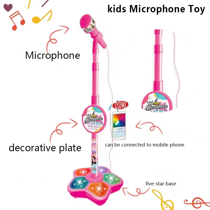 Kletshuts™ MicrophoneStand - Interaktivt Musik Karaoke Mikrofon Stativ Til Børn
