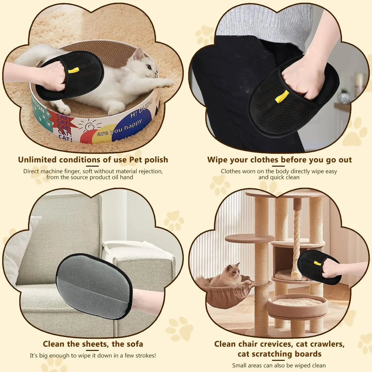 DogCatFri™ CleaningGloves 1+1 GRATIS: Elektrostatisk Dyrehårfjerner Handsker