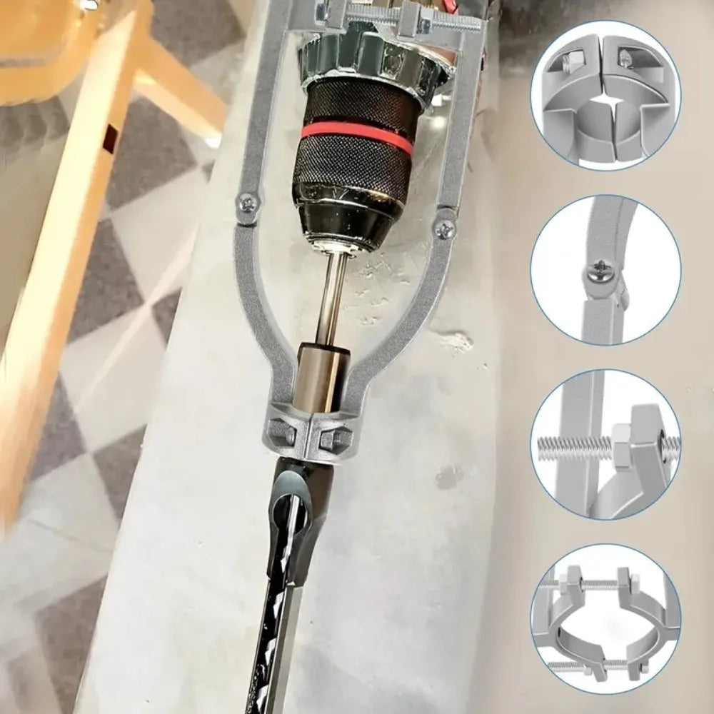 DrillBracket - Træbearbejdning Firkantet Hul Bor Bits Adapter Beslag