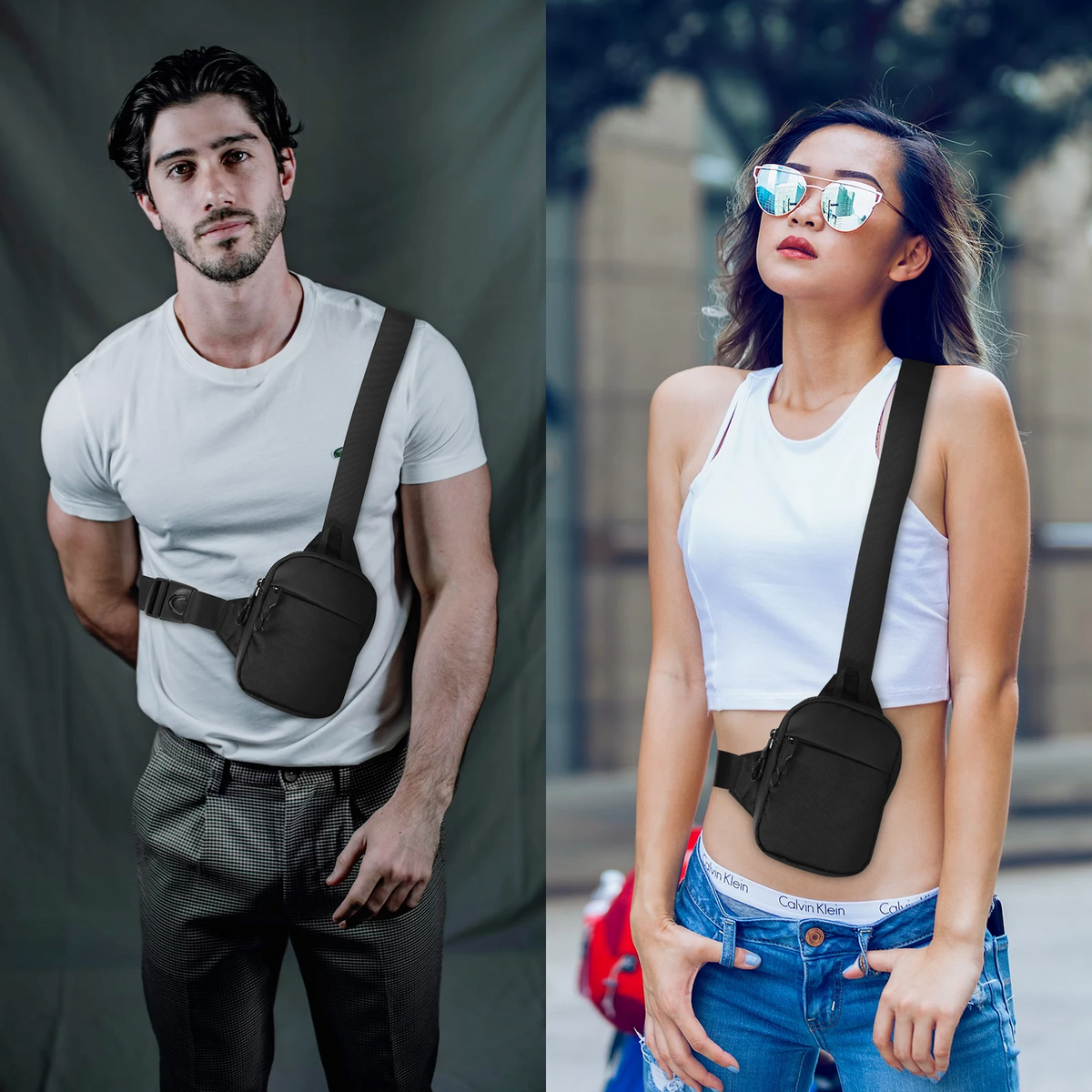 Icone™ ChestBag 1+1 GRATIS: Justerbar Rem Unisex Mini Slynge Brysttaske