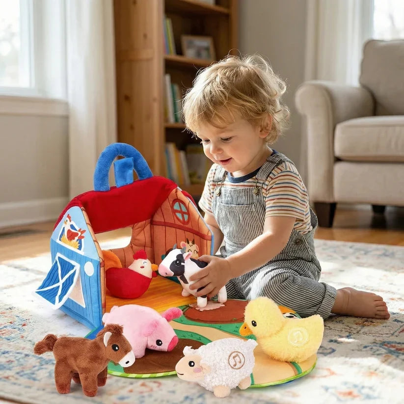 Kletshuts™ FarmPlayset: Interaktivt Læring Legetøj Med Bærbar Legehus