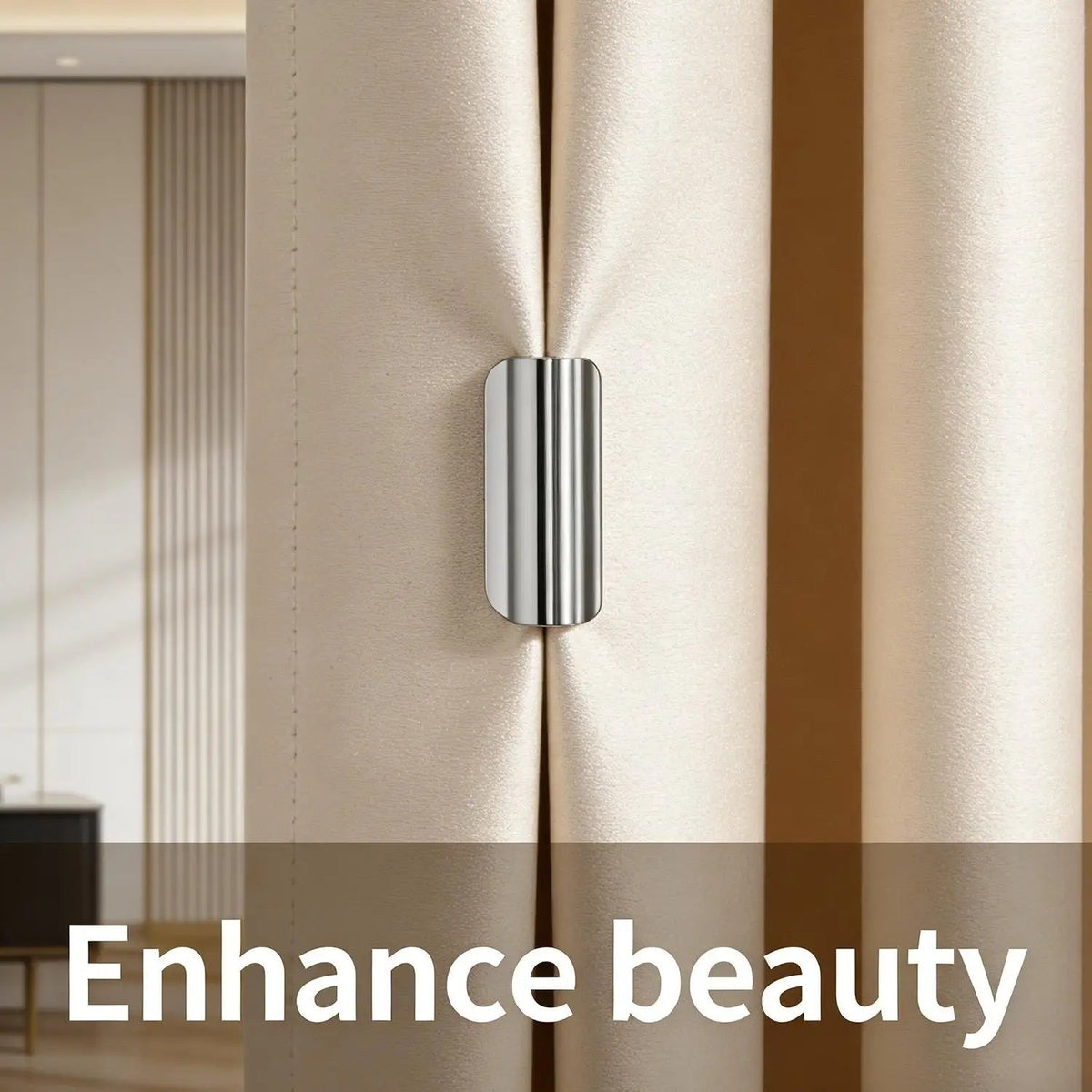 GlideHold® CurtainHolders 2+2 GRATIS: Elegant Minimalistisk Magnetisk Gardinholdere