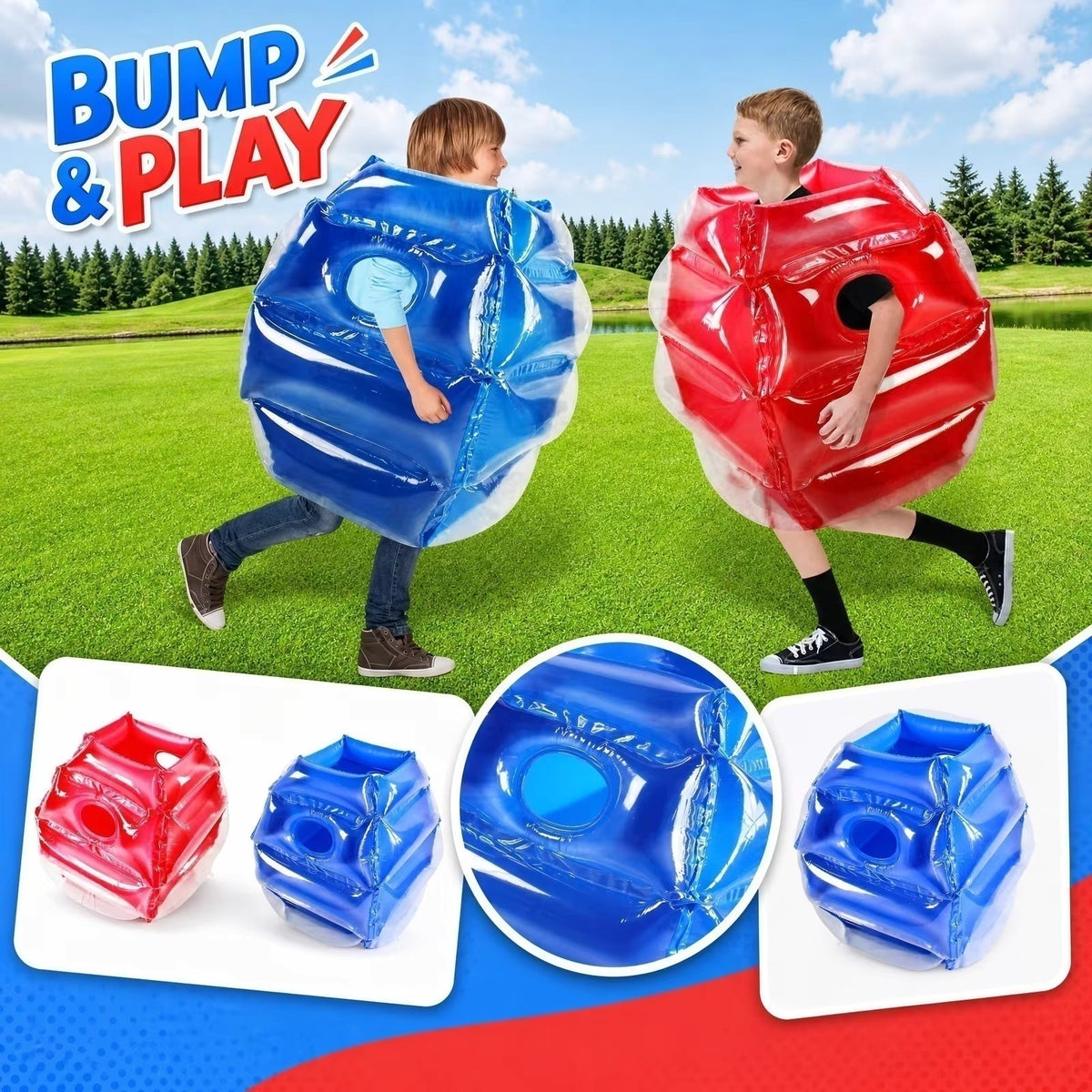 Kletshuts™ InflatableBumper: Oppusteligt Børne Bumper Sjov Kollision Spil