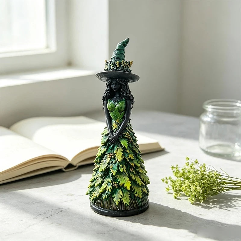 WitchFigurine - Fortryllende Gothisk Efterårs Heks Figurine