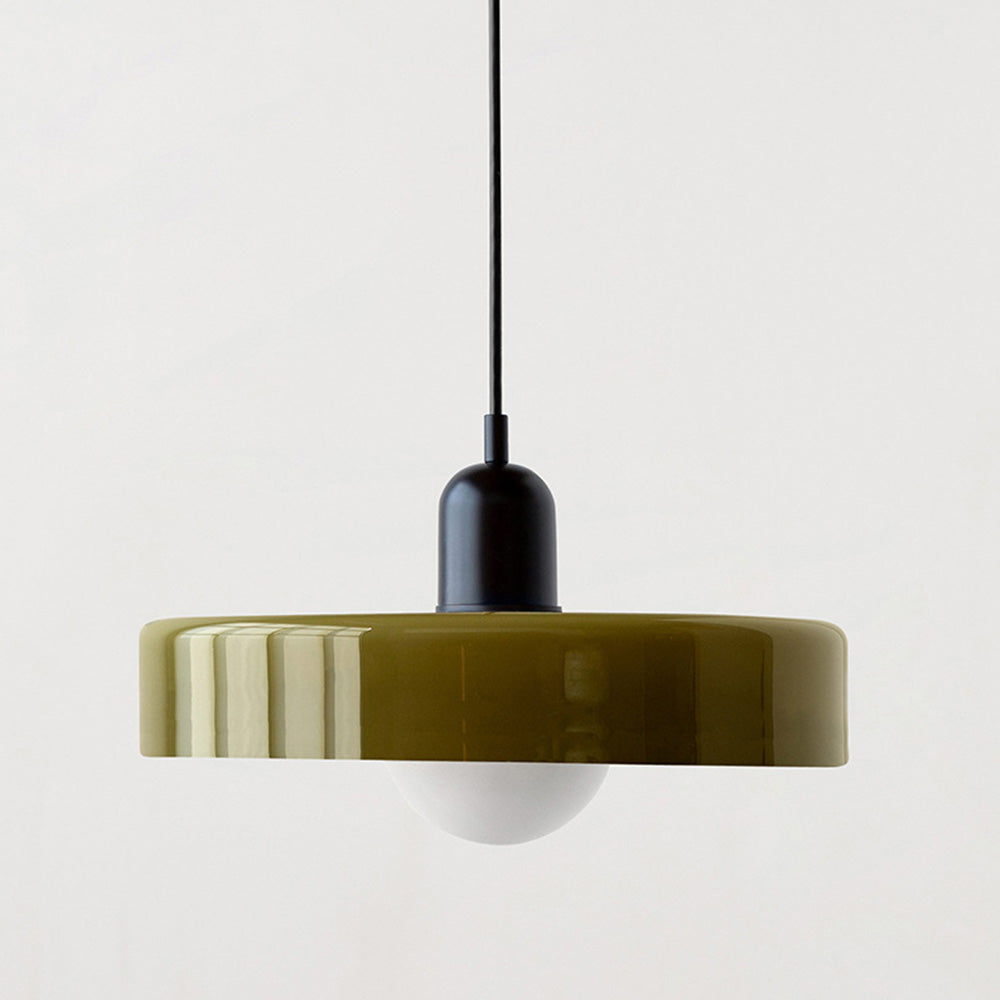 Bauhaus-pendel i farvet glas – design