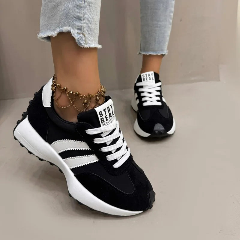 Happy™ PlatformSneakers: Stilfulde Afslappet Letvægts Platform Sneakers