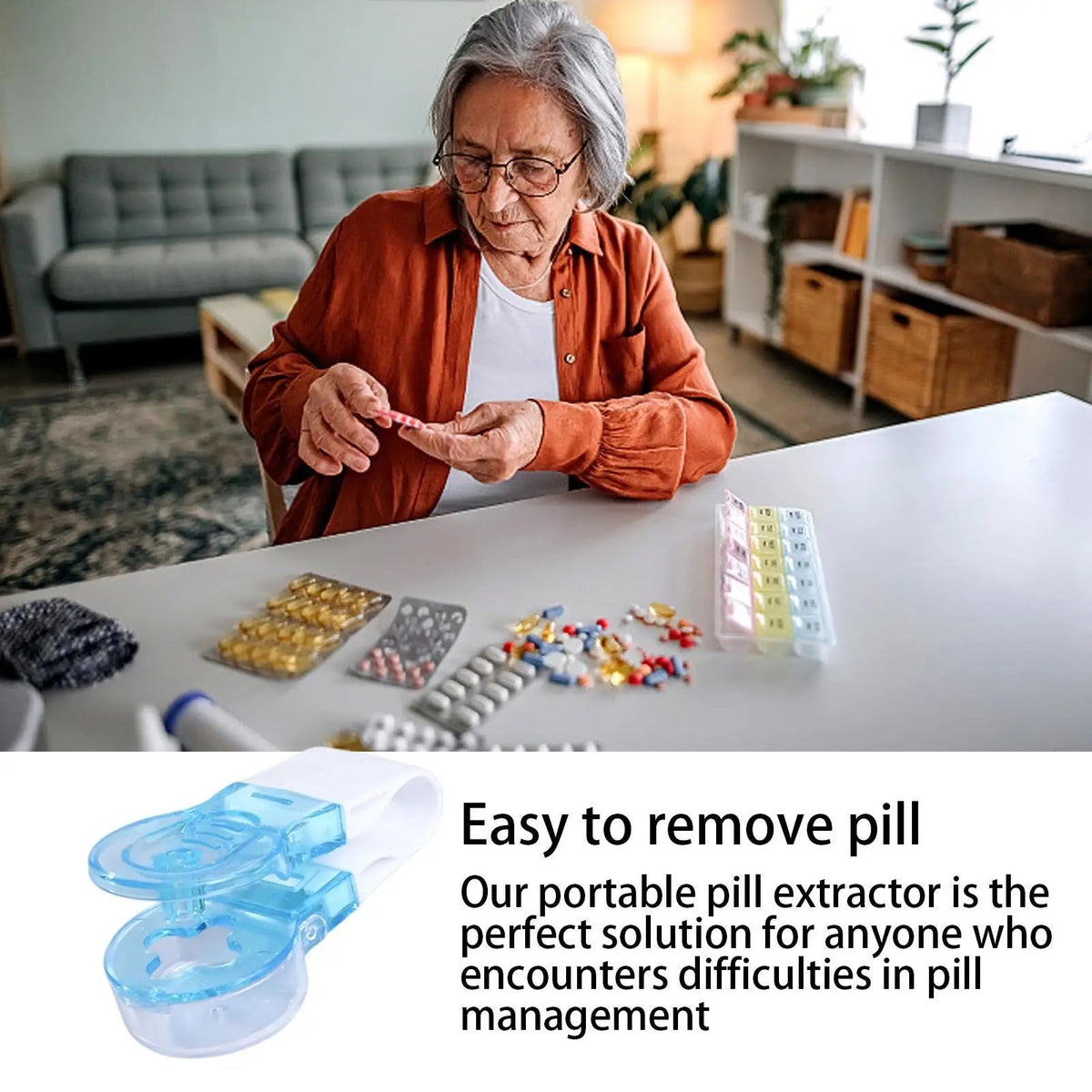 PillDispenser 1+2 GRATIS: Nem At Bruge Pille- Og Tablet Dispenser Værktøj
