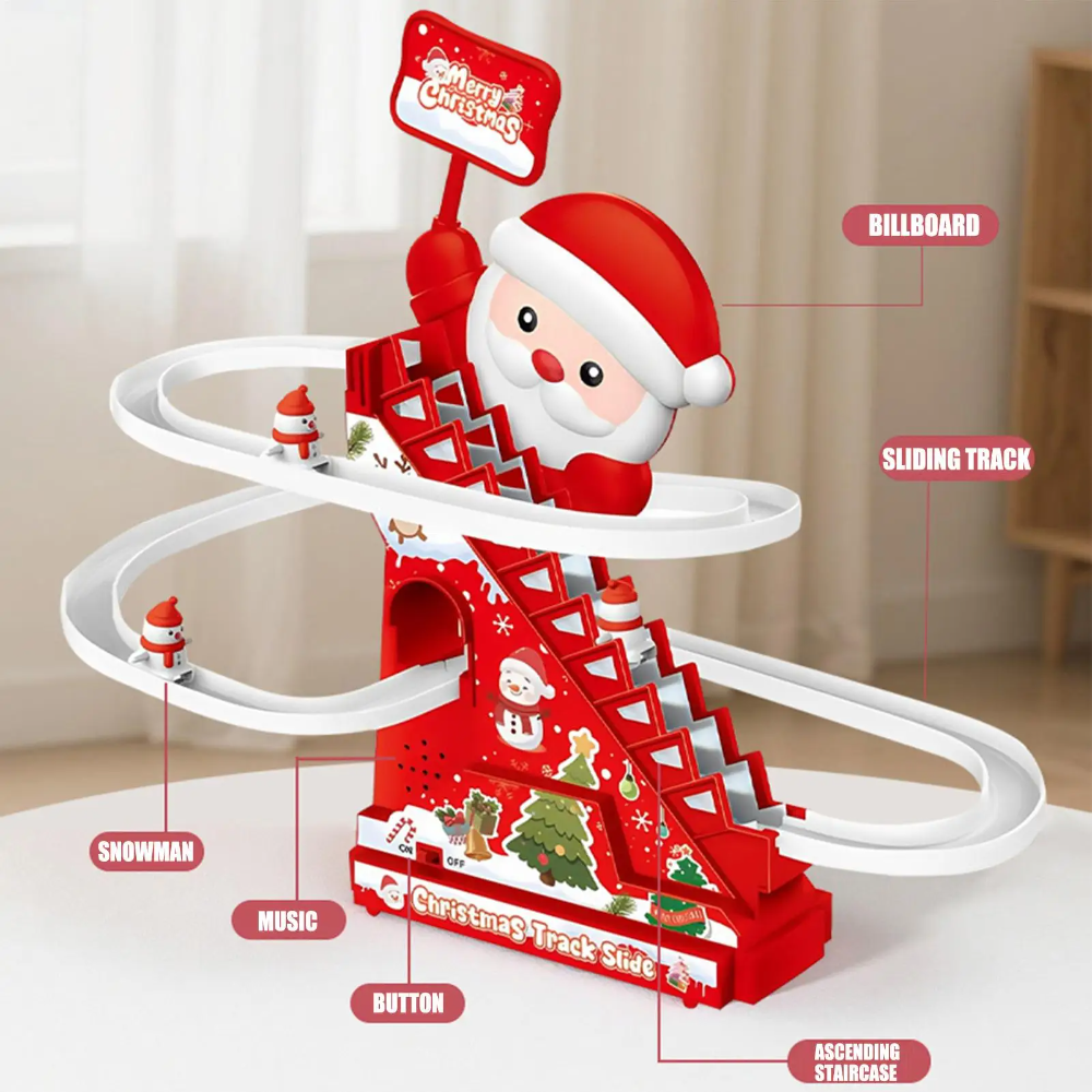 Kletshuts™ SantaSlide: Jul Julemanden Klatring Og Racing Rutsjebane Spor Legetøj