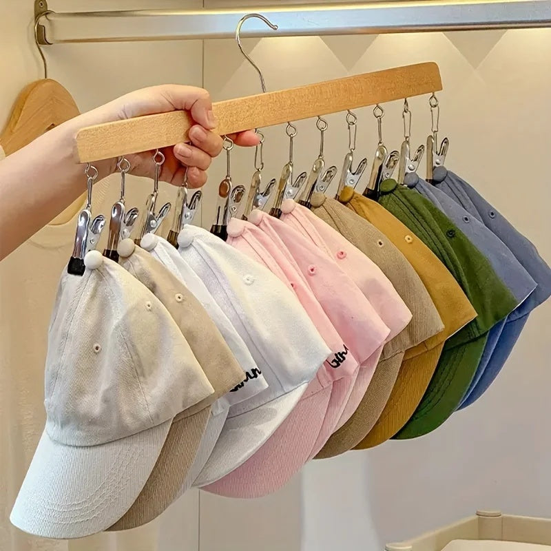 GlideHold® MultiHanger: Pladsbesparende Træ Multi Clips Tøjophæng