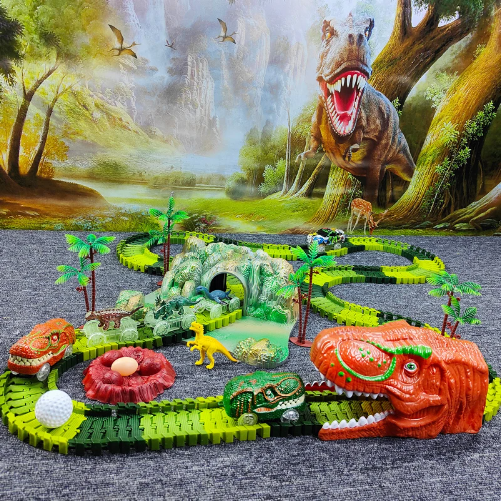 Kletshuts™ DinoTrack – Fleksibel Dino Spor Bygning Leg Sæt