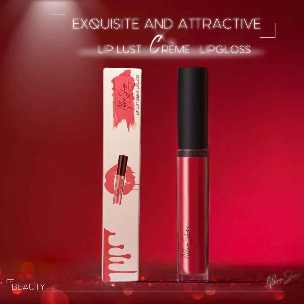 GlamGloss 6+6 GRATIS: Langtidsholdbar Cremeagtig Fugtgivende Glam Gloss Flydende Læbestift