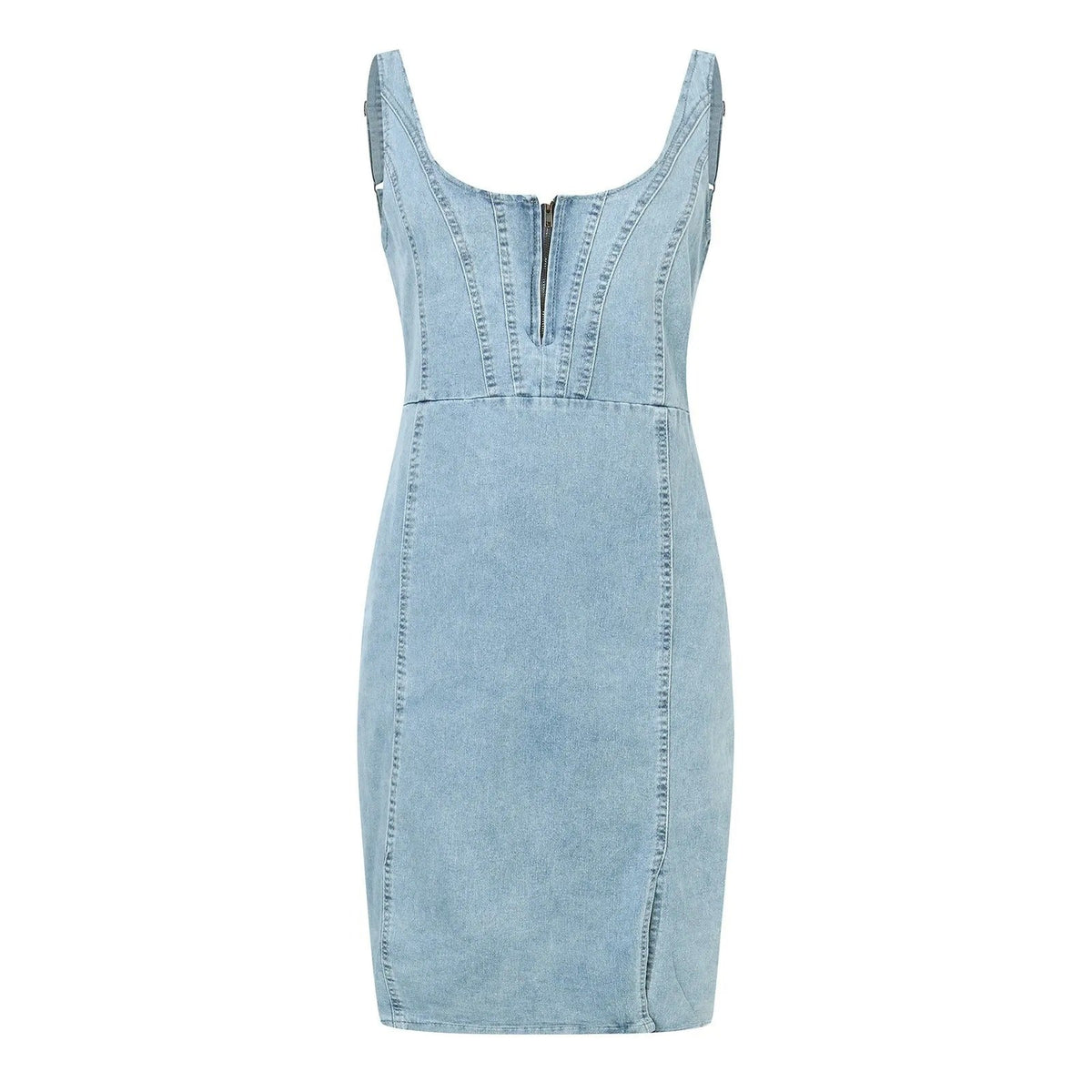 Icone™ DenimDress: Denimkjole Med Slids Og Justerbare Stropper