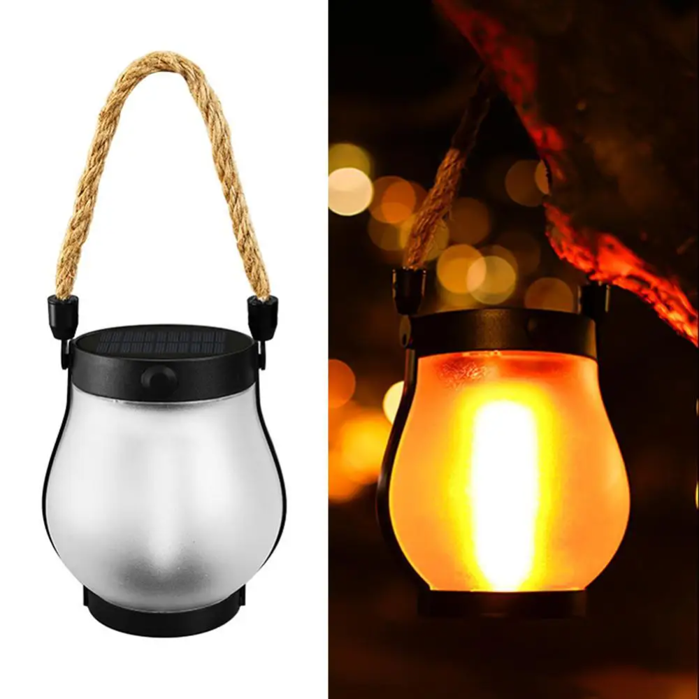 Ledsen™ SolarLantern: Solcelle-Drevet Led Flimren Flamme Stilfuld Solcelle Lanterne