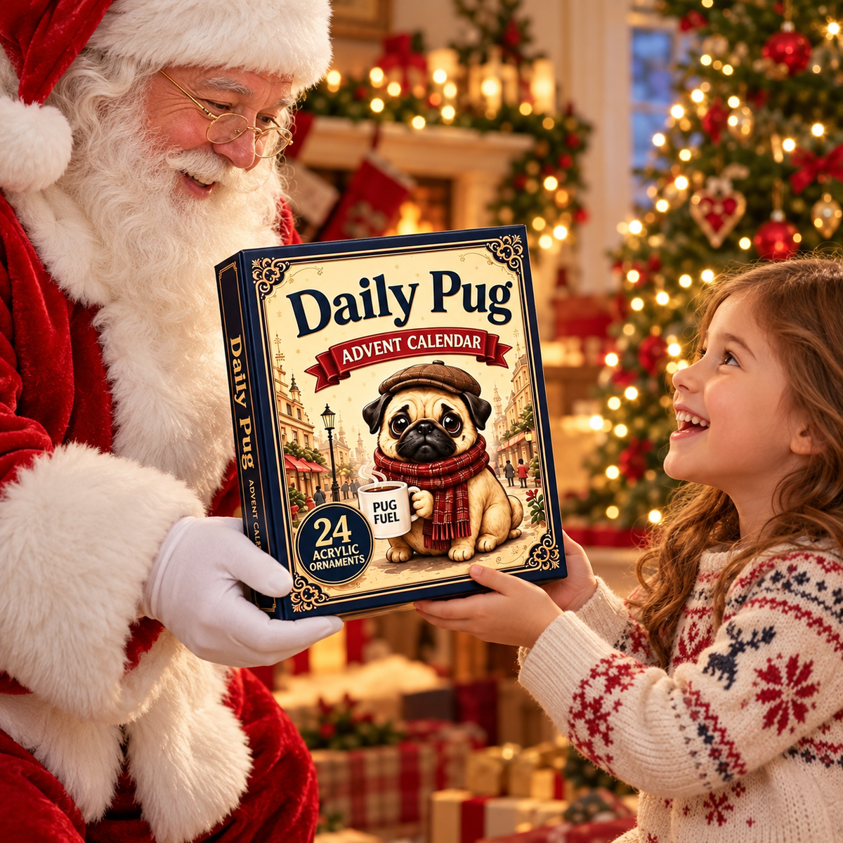 Kletshuts™ DogAdvent - Charmerende Ferie Hund 2D Akryl Adventskalender