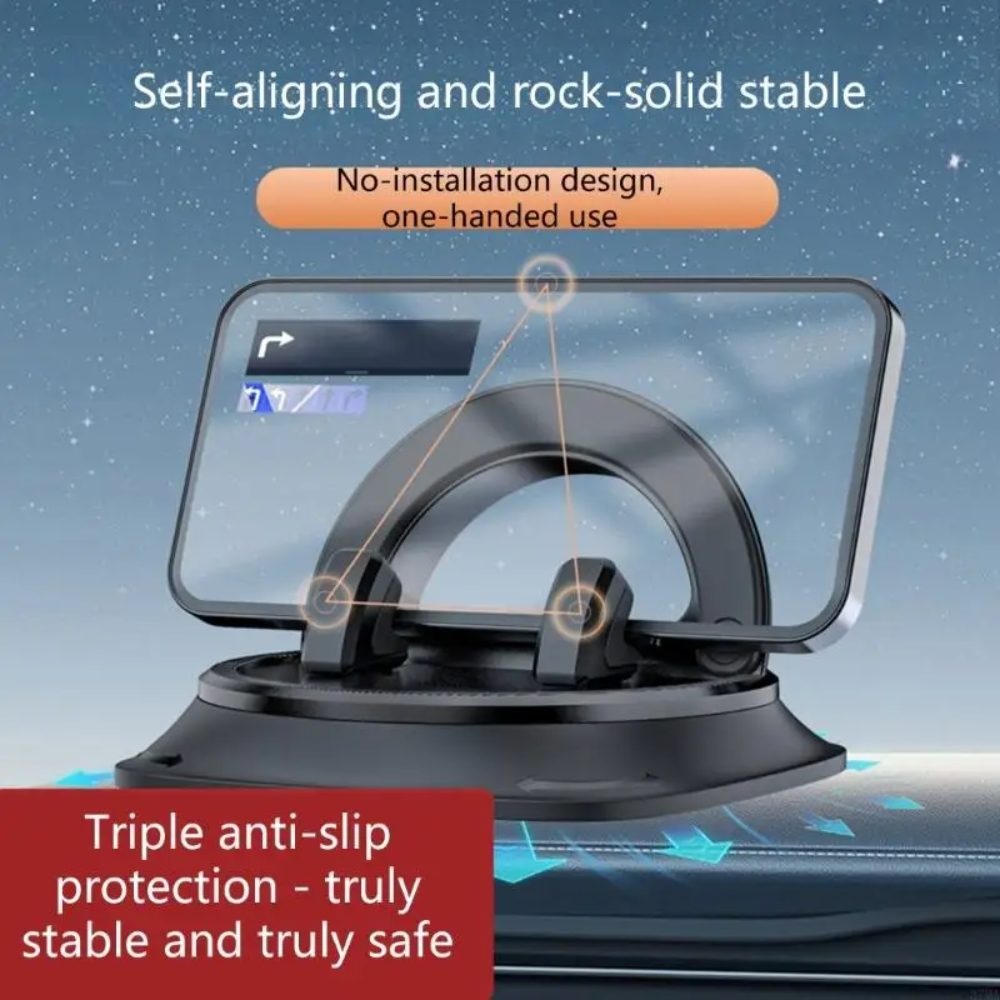 Holder360° MobileHolder: Skridsikker Dashboard Mobil Holder Med 360° Rotation