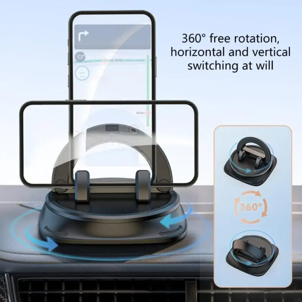 Holder360° MobileHolder: Skridsikker Dashboard Mobil Holder Med 360° Rotation