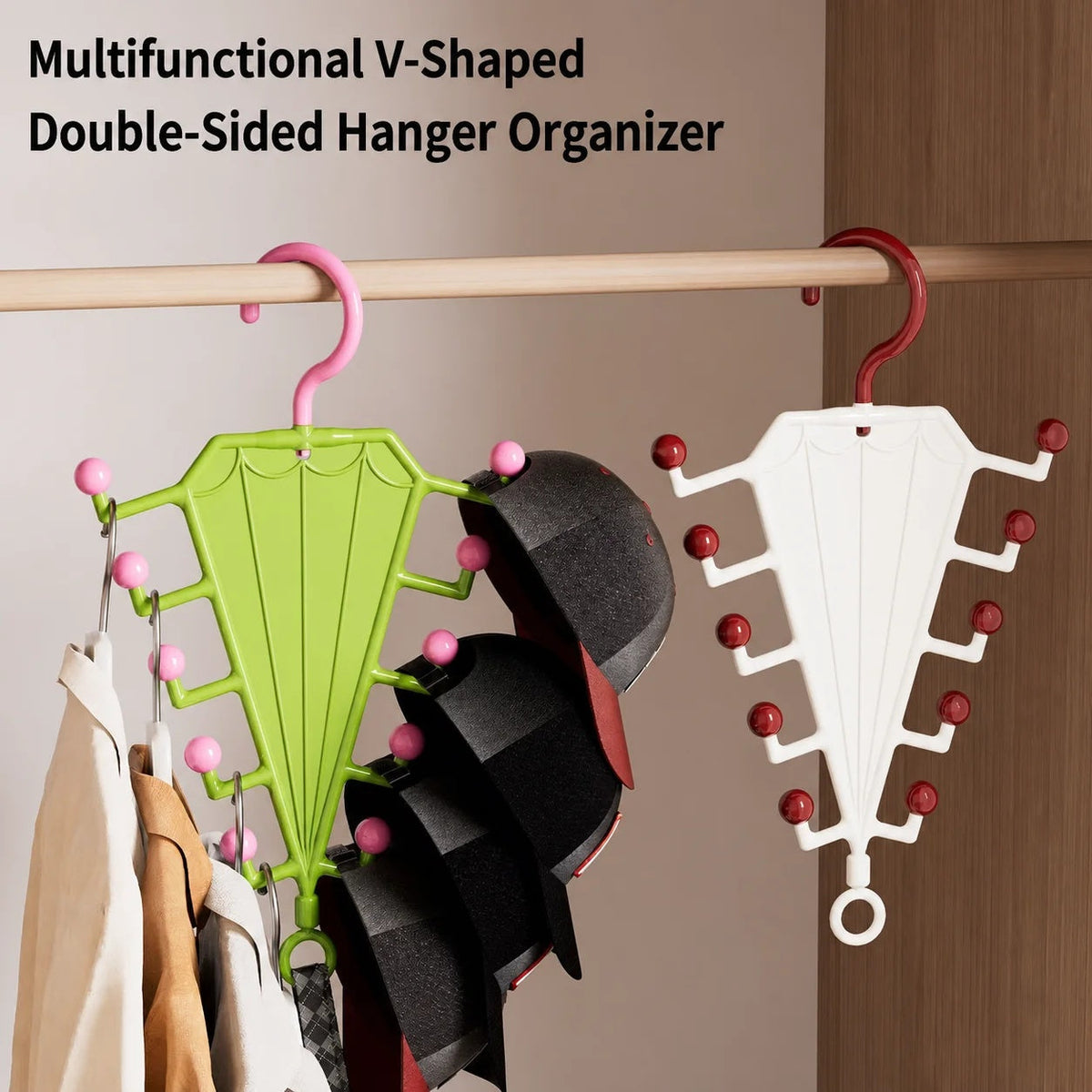 GlideHold® UmbrellaHanger 2+2 GRATIS: Multifunktionel Holder Paraplyformet Hanger