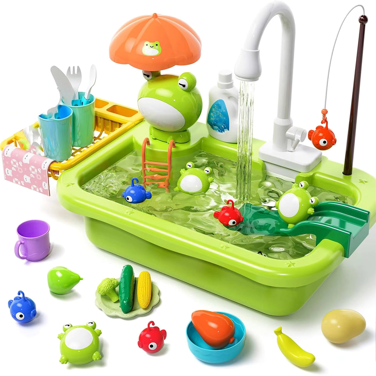 Kletshuts™ SinkToy - Børns Køkkenvask Legetøj Vandleg Sæt