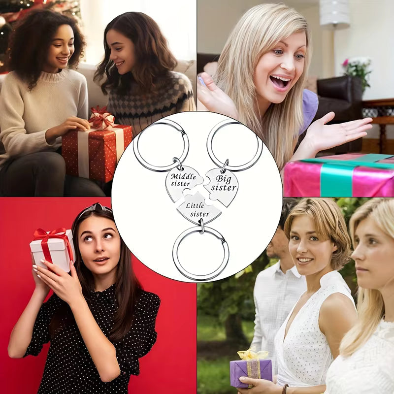 SisterhoodKeychain 1+1 GRATIS - Tre-Delt Søsterskabs Sammenflettet Nøglering