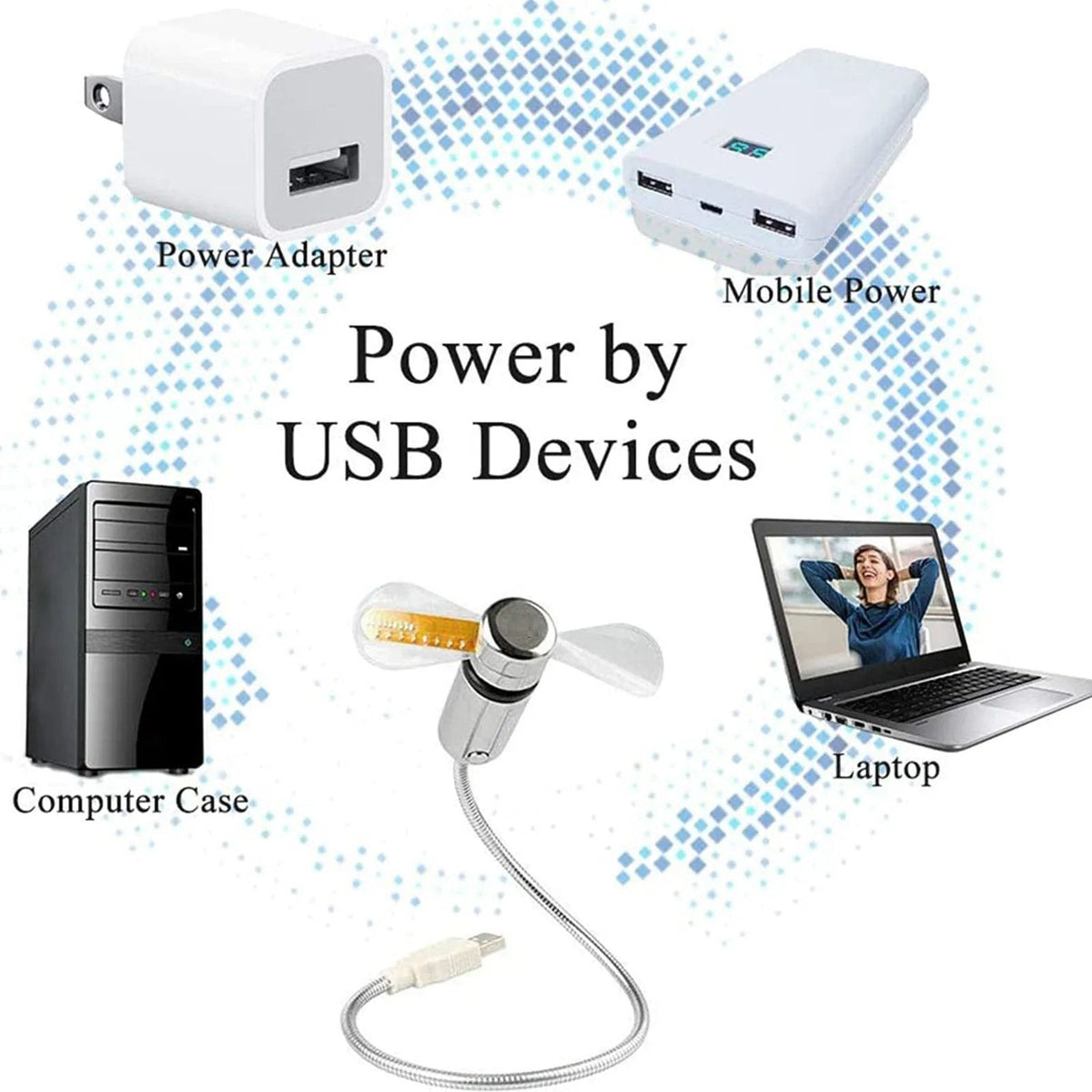 Ledsen™ USBFan - 2-I-1 USB Blæser Med LED Ur Belysning