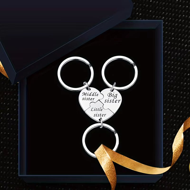 SisterhoodKeychain 1+1 GRATIS - Tre-Delt Søsterskabs Sammenflettet Nøglering