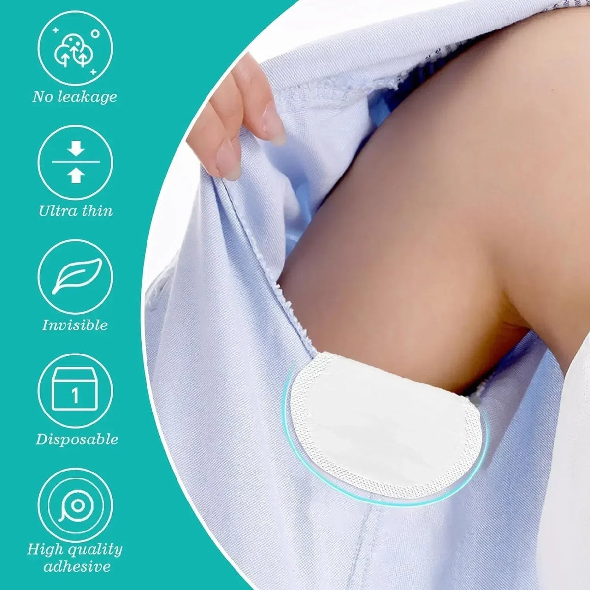 SweatPads 1 Sæt + 1 Sæt GRATIS: Åndbare Engangs Svedabsorberende Underarms puder
