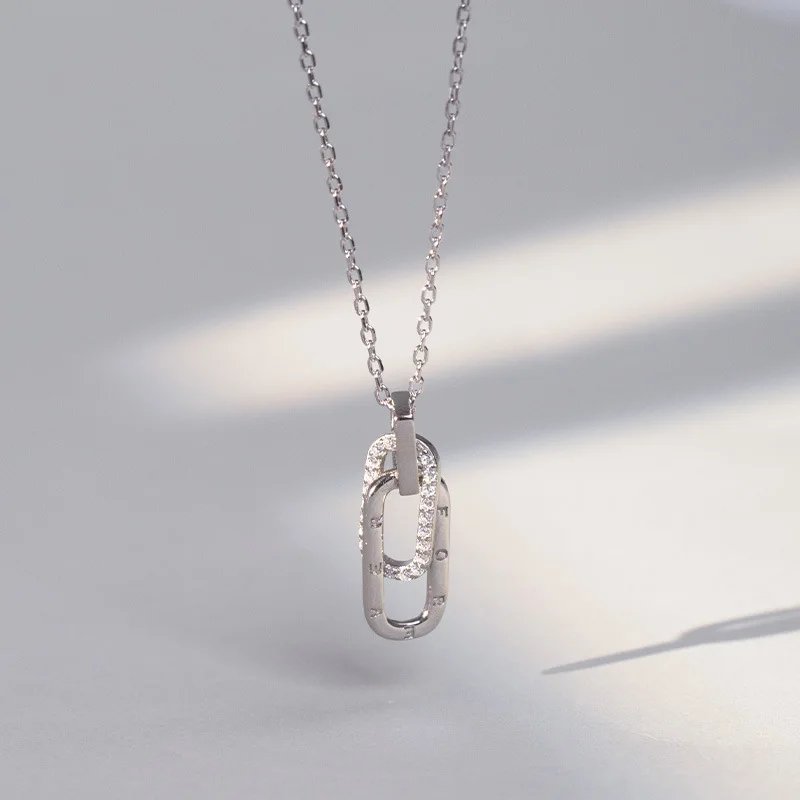 Jewelance™ InterlockingNecklace 1+1 GRATIS: Forever Link Sammenkoblet Vedhæng Mode Halskæde