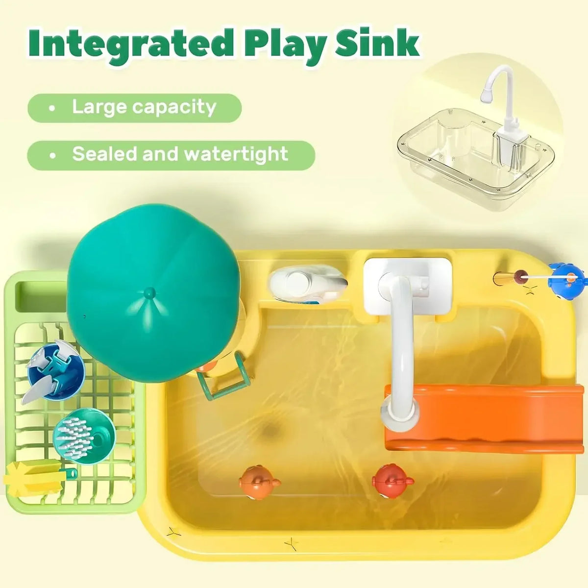 Kletshuts™ SinkToy - Børns Køkkenvask Legetøj Vandleg Sæt