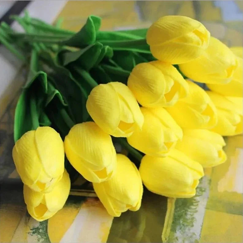 ArtificialTulips: Realistisk Skønhed Kunstig Blomsterdekoration Tulipansæt