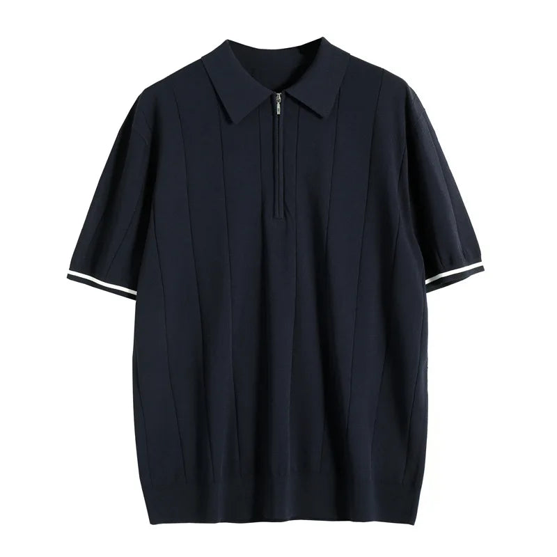 Icone™ CuffPolo - Herre Stilfuld Halv Zip Cuff Polo Skjorte