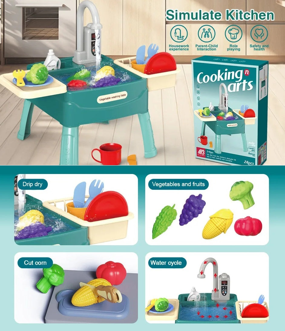 Kletshuts™ KitchenToy: Interaktiv Børn Køkken Leg Legetøj Sæt