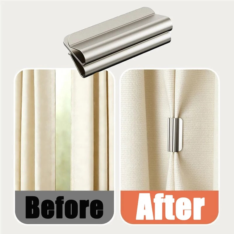 GlideHold® CurtainHolders 2+2 GRATIS: Elegant Minimalistisk Magnetisk Gardinholdere