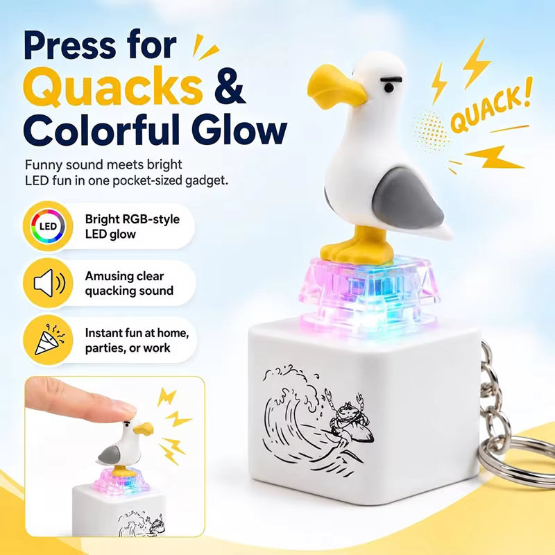Kletshuts™ SeagullKeychain 1+1 GRATIS - Måge Lydknap Legetøj Nøglering