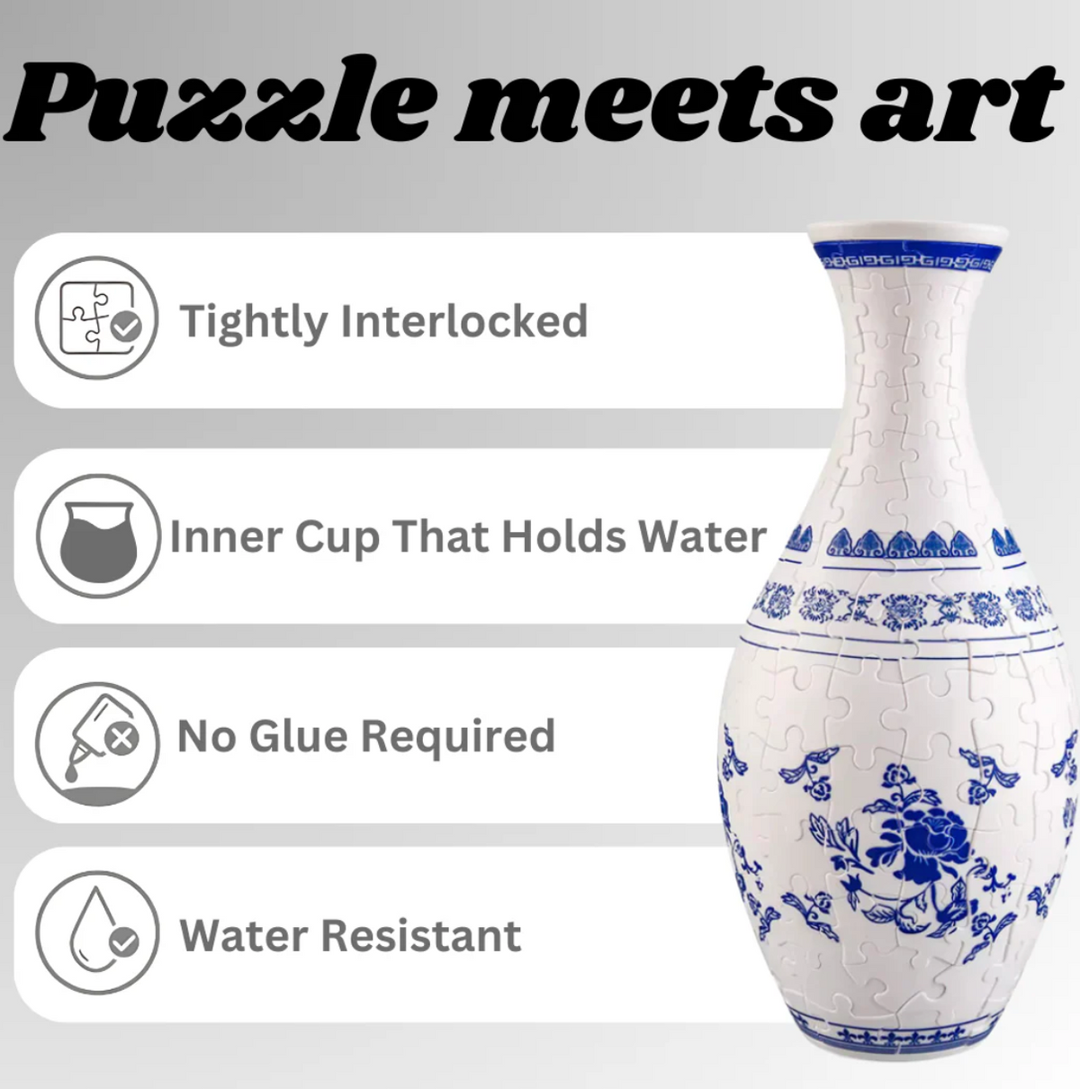 PuzzleVase - 160-Stykke 3D Buet Vase Puslespil