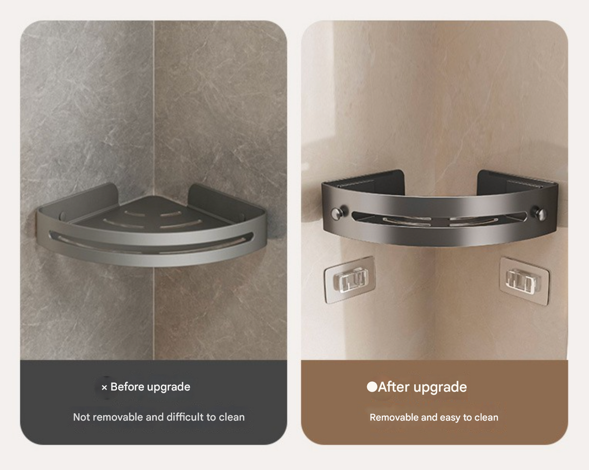GlideHold® TriangleShelf: Punch Gratis Corrner Trekant Hylde