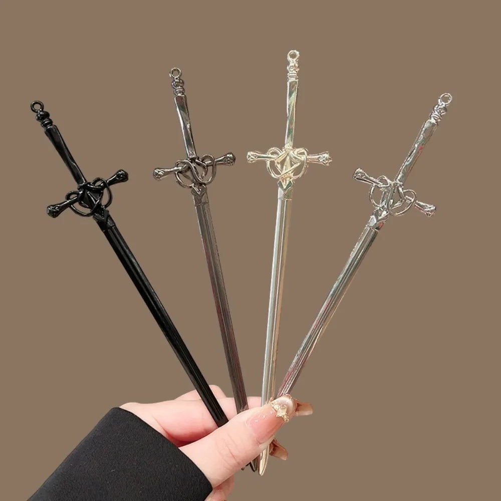 Rose® SwordHairpin 2+2 GRATIS: Gotisk Stil Sværd Hårknop Nål Tilbehør