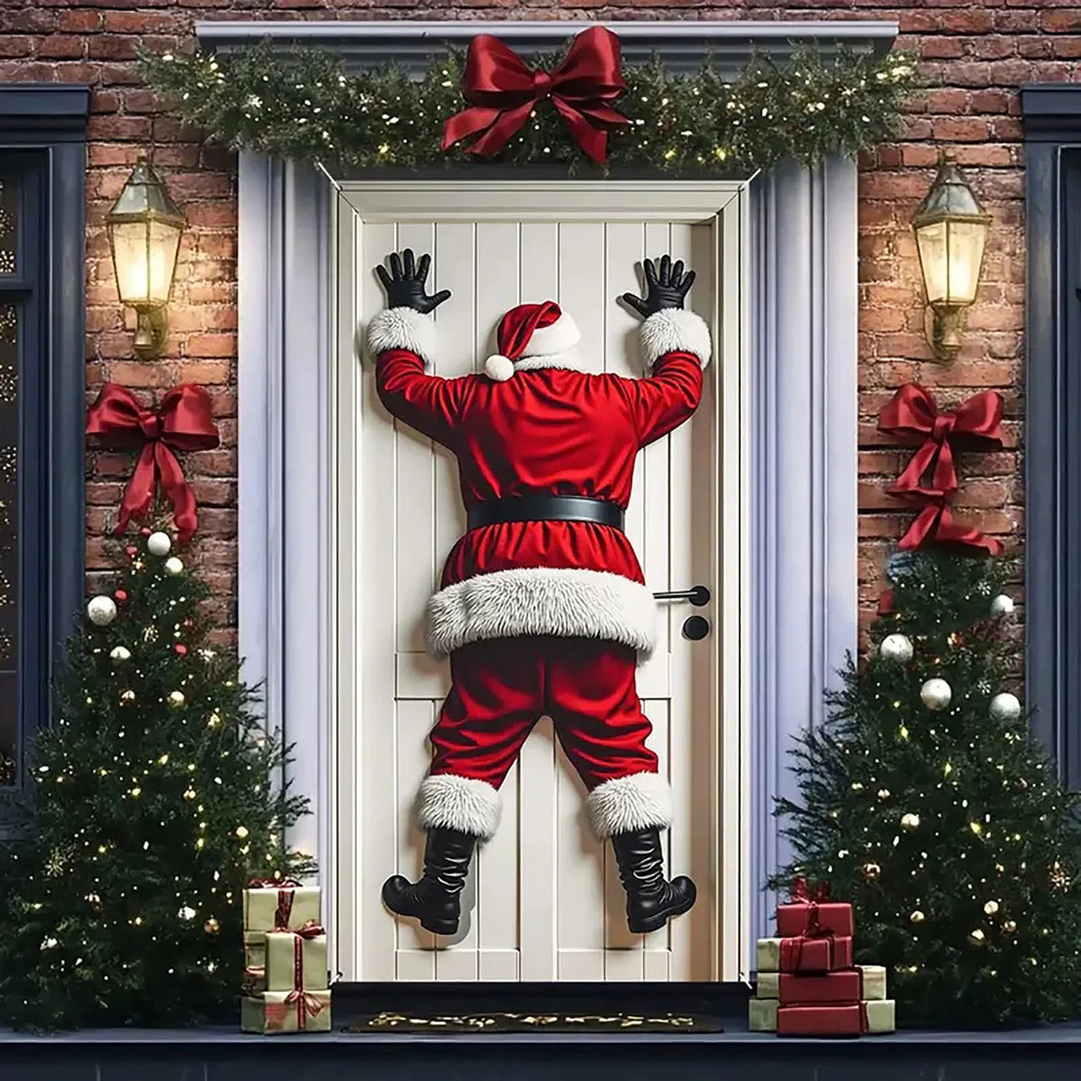 Icone™ HangingSanta: Jul Tilbagedråbe Hængende Julemand Dør Dekoration