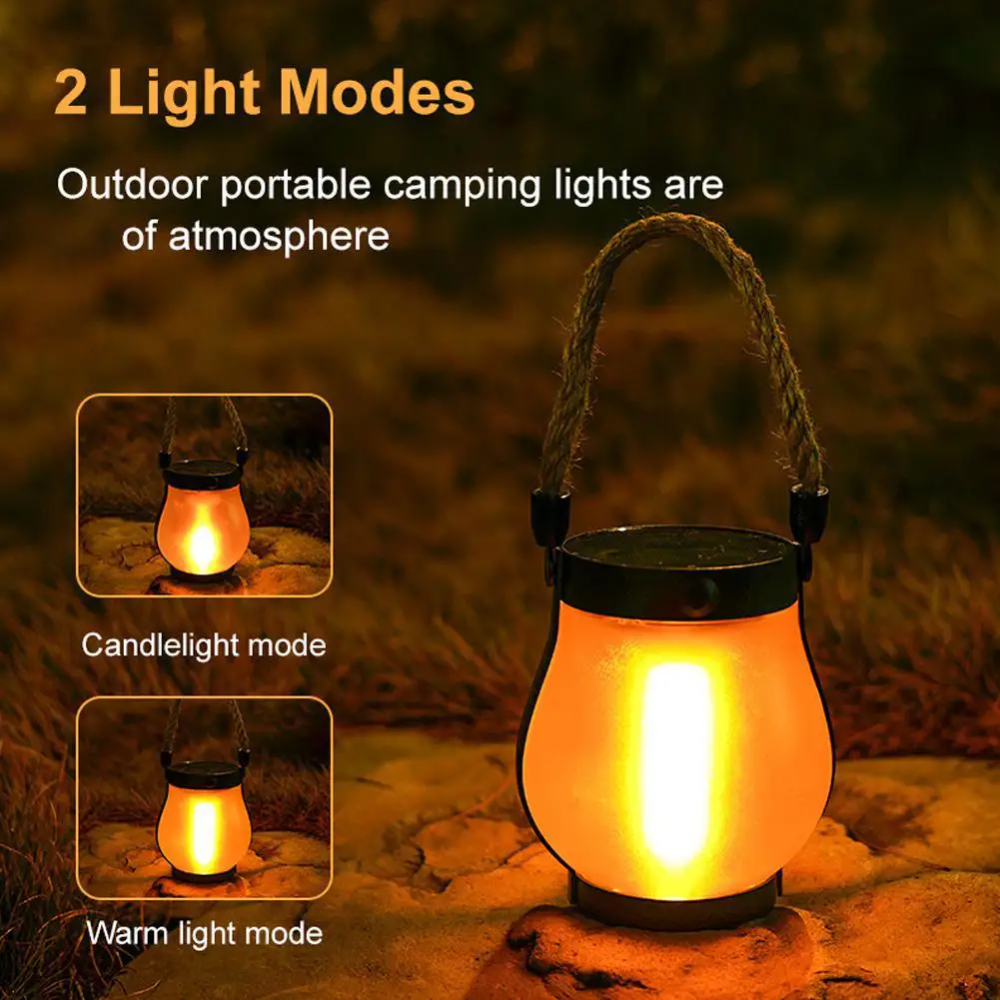 Ledsen™ SolarLantern: Solcelle-Drevet Led Flimren Flamme Stilfuld Solcelle Lanterne
