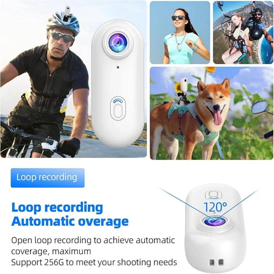 Vandtæt 4K-mini-actionkamera med WiFi og 360° magnetisk holder