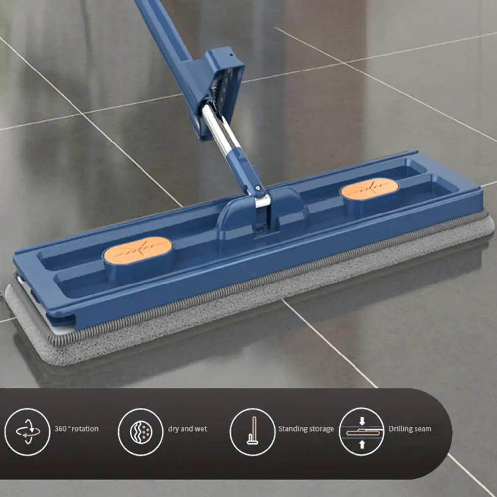 Cleaner Pro° RotatingMop: Stærk Håndtag Nem Rengøring 360° Roterende Flad Moppe