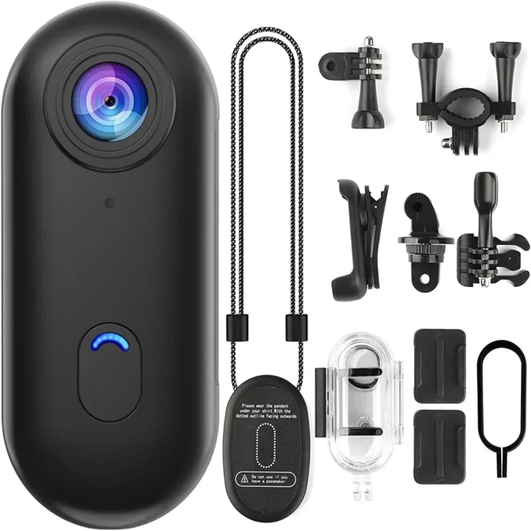 Vandtæt 4K-mini-actionkamera med WiFi og 360° magnetisk holder