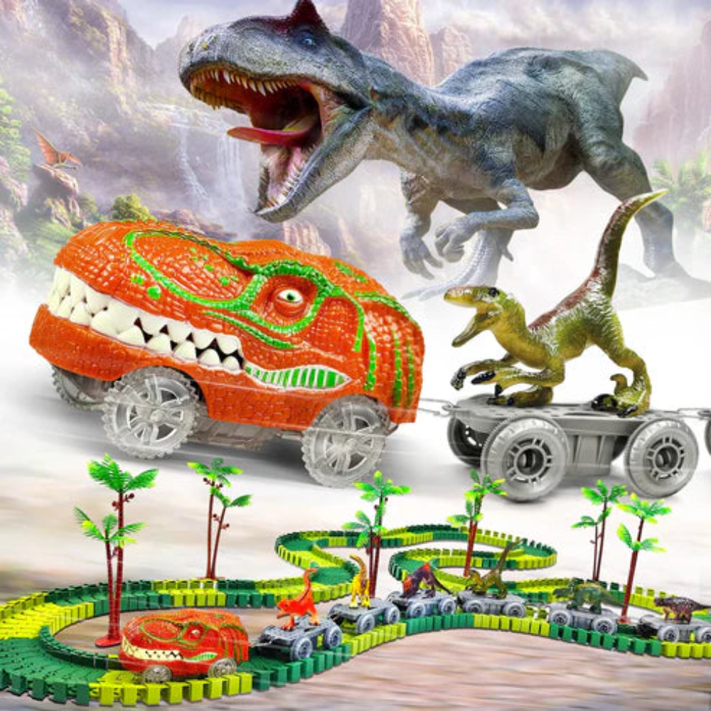 Kletshuts™ DinoTrack – Fleksibel Dino Spor Bygning Leg Sæt