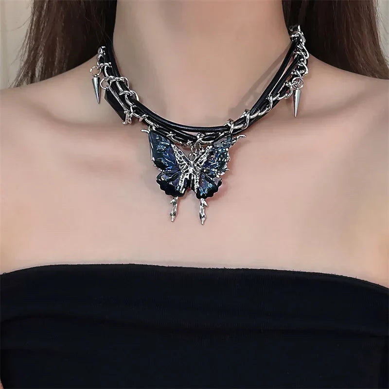 Jewelance™ ButterflyChoker 1+1 GRATIS: Modebevidst Fantastisk Skinnende Spidset Sommerfuglechoker
