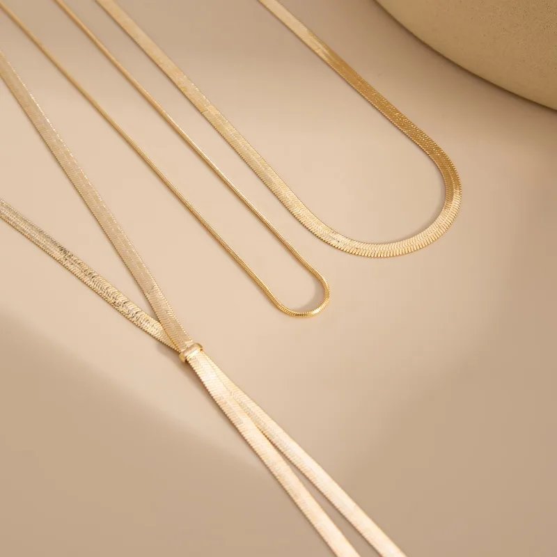 Jewelance™ MultilayerNecklace 1+1 GRATIS: Elegant Multilayer Flad Kæde Frynse Mode Halskæde
