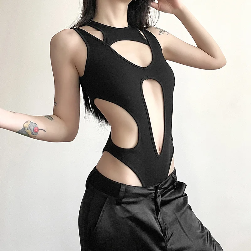 Icone™ MeshBodysuit: Kvinders Hul-Ud Langærmet Mesh Bodysuit