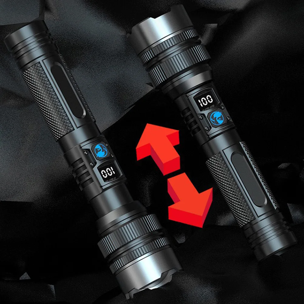 Ledsen™ AdjustableFlashlight: Ultrabright Genopladelig Lommelygte Med Justerbar Stråle